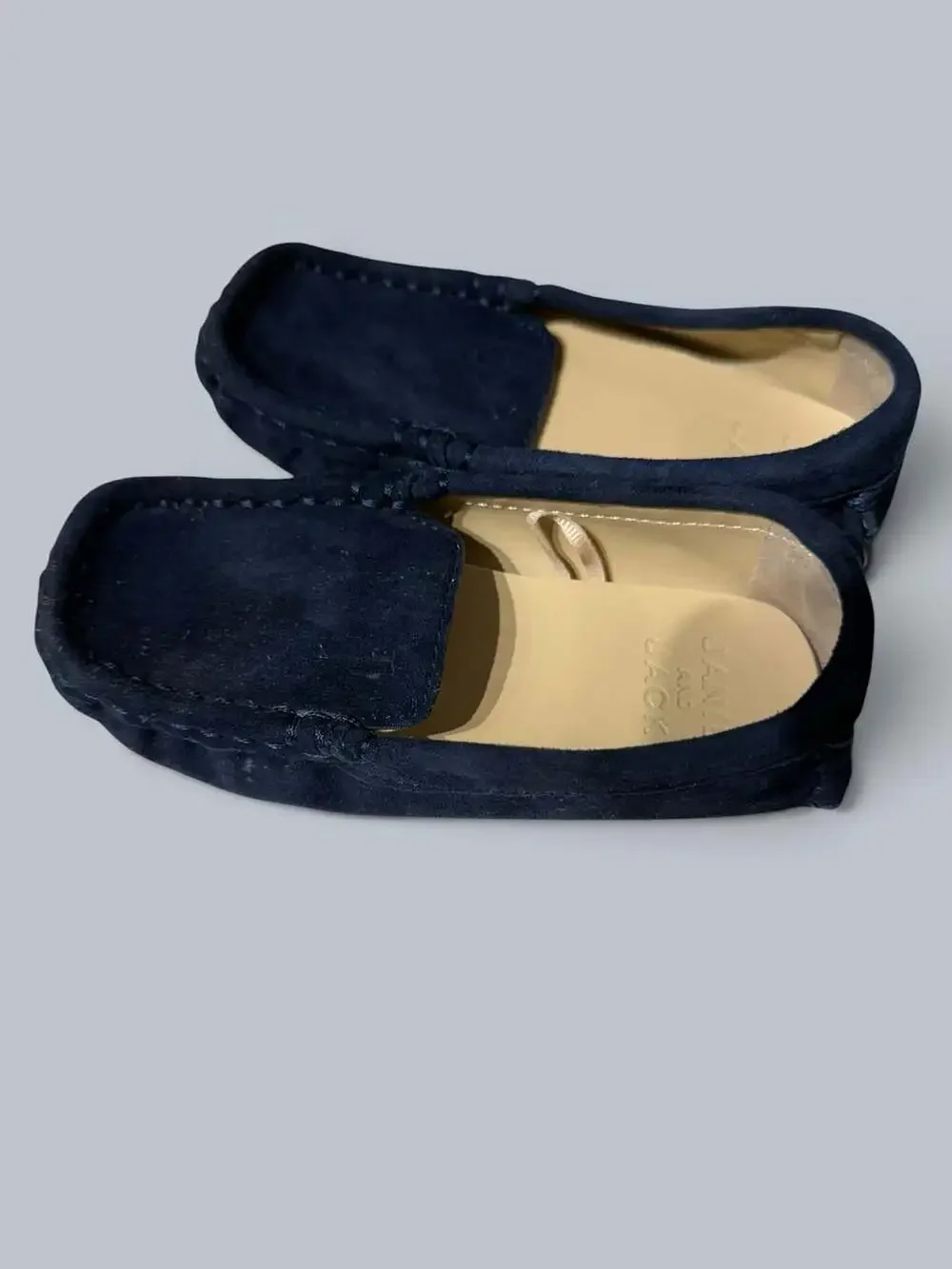 Janie And Jack Navy Suede Moccasins kids 5-7sz